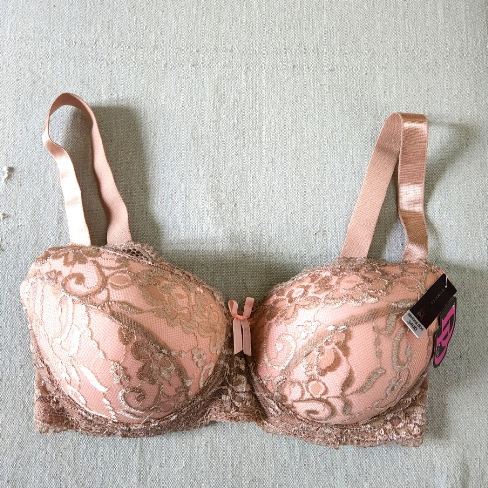 Sofra 34DD Underwire Molded Padded Bra Peaches and Cream